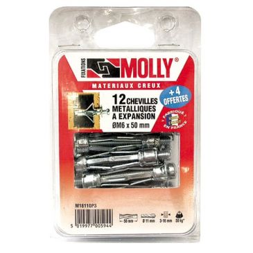 MOLLY - Cheville - 4x37 mm + vis + lot de 10