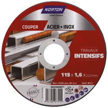 Accessoires et consommables outils éléctriques Disques à tronçonner métaux - NORTON