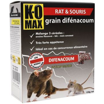 Raticides & anti nuisibles Rati- & souricides grains bloc - KOMAX