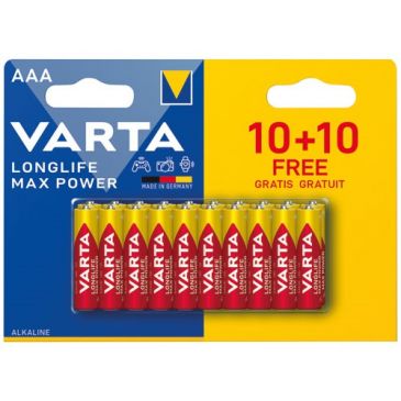 Pile alcaline VARTA-LongLife Power LR03 AAA (4 piles + 2 blister)